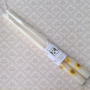Place & Time Cream Floral Taper Candles - 2 Pack